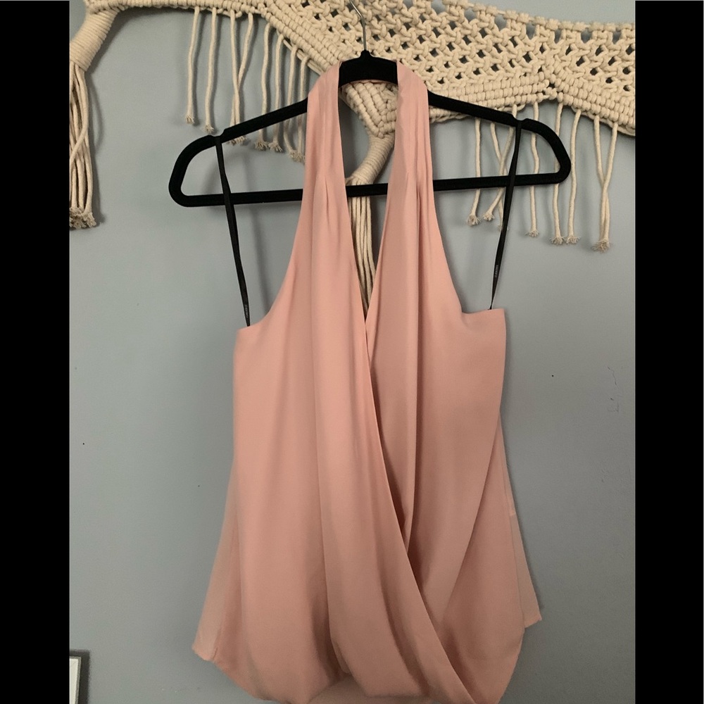 Light pink chiffon halter top